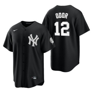Men's New York Yankees Rougned Odor Black White Replica Jersey