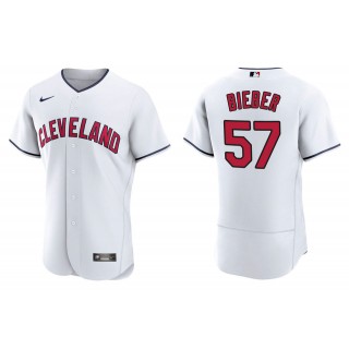 Men's Cleveland Indians Shane Bieber White Authentic Alternate Jersey