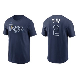Men's Tampa Bay Rays Yandy Diaz Navy Name & Number T-Shirt