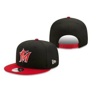 Miami Marlins Color Pack 2-Tone 9FIFTY Snapback Hat Black Scarlet