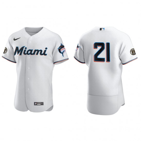 Miami Marlins White Home Authentic Roberto Clemente Jersey