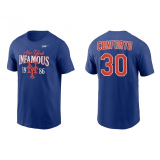 Michael Conforto New York Mets Royal 1986 World Series 35th Anniversary Infamous T-Shirt
