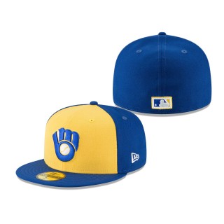 Brewers Cooperstown Collection Logo 59FIFTY Fitted Hat Gold