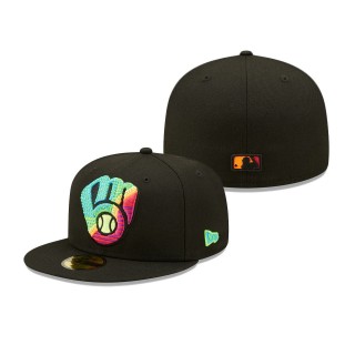 Milwaukee Brewers Neon Fill 59FIFTY Cap Black