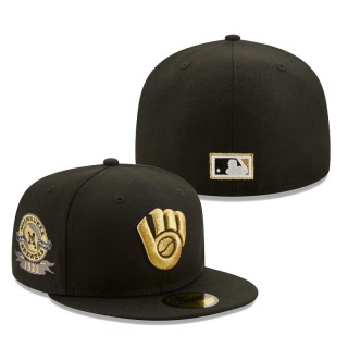 Milwaukee Brewers 1982 American League Champions Metallic Gold Undervisor 59FIFTY Fitted Cap Black
