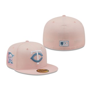 Minnesota Twins 1965 MLB All-Star Game Sky Undervisor 59FIFTY Fitted Hat Pink
