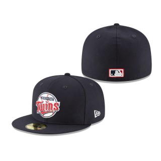 Twins Cooperstown Collection Logo 59FIFTY Fitted Hat Navy