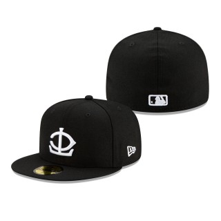 Minnesota Twins Upside Down Logo 59FIFTY Fitted Hat Black