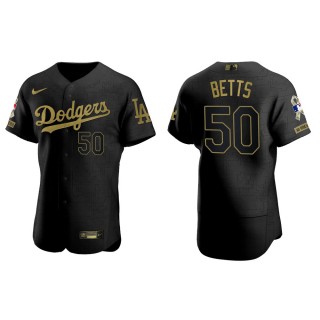 Mookie Betts Los Angeles Dodgers Salute to Service Black Jersey