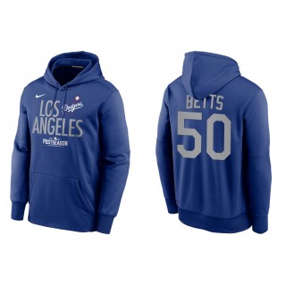 Mookie Betts Los Angeles Dodgers Royal 2021 Postseason Authentic Collection Dugout Pullover Hoodie