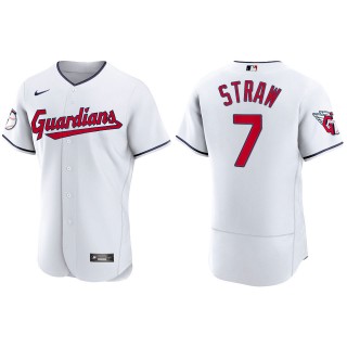 Myles Straw Cleveland Guardians Authentic White Jersey