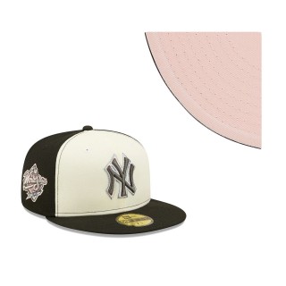 New York Yankees 1999 World Series Pink Undervisor Fitted Hat Cream Black