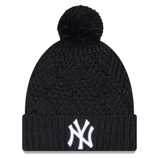New York Yankees Women's Brisk Cuffed Knit Hat with Pom Navy