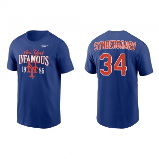Noah Syndergaard New York Mets Royal 1986 World Series 35th Anniversary Infamous T-Shirt