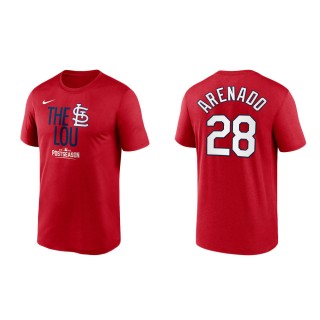 Nolan Arenado Cardinals Red 2021 Postseason Dugout T-Shirt