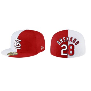 Nolan Arenado Cardinals Red White Split 59FIFTY Hat