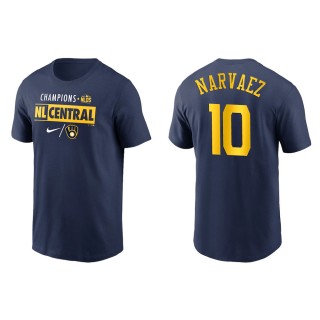 Omar Narvaez Brewers Navy 2021 NL Central Division Champions T-Shirt