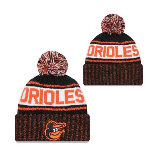 Baltimore Orioles Marl Cuffed Knit Hat with Pom Black