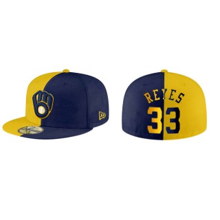 Pablo Reyes Brewers Gold Navy Split 59FIFTY Hat