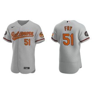 Paul Fry Orioles Gray Authentic 30th Anniversary Jersey