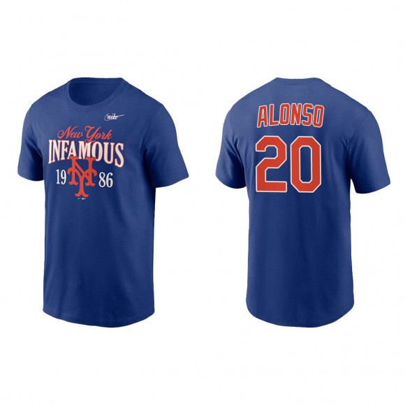 Pete Alonso New York Mets Royal 1986 World Series 35th Anniversary Infamous T-Shirt