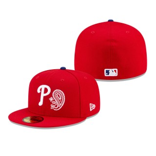 Philadelphia Phillies Patchwork Undervisor 59FIFTY Fitted Hat Red