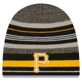 Pittsburgh Pirates Striped Beanie Hat Black