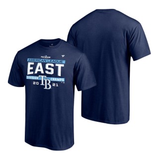 Rays Navy 2021 AL East Division Champions Locker Room T-Shirt
