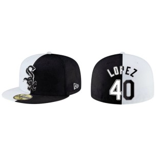 Reynaldo Lopez White Sox White Black Split 59FIFTY Hat
