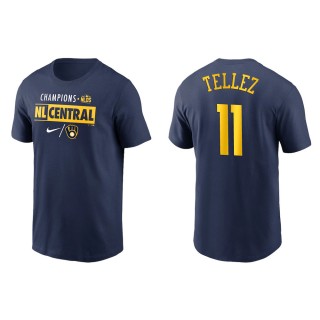 Rowdy Tellez Brewers Navy 2021 NL Central Division Champions T-Shirt