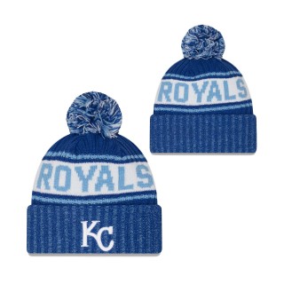 Kansas City Royals Marl Cuffed Knit Hat with Pom Royal