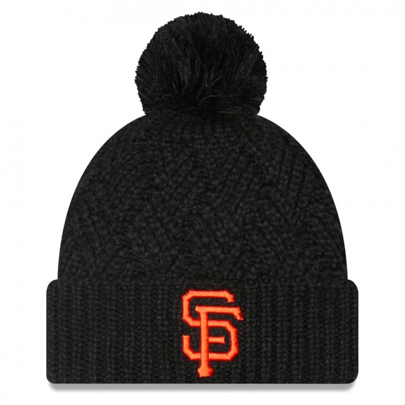 San Francisco Giants Women's Brisk Cuffed Knit Hat with Pom Black