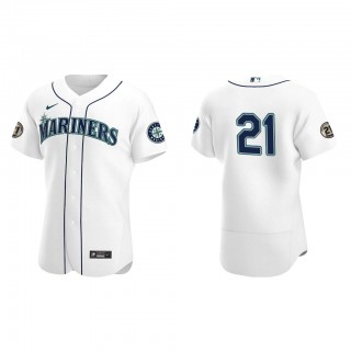 Seattle Mariners White Home Authentic Roberto Clemente Jersey