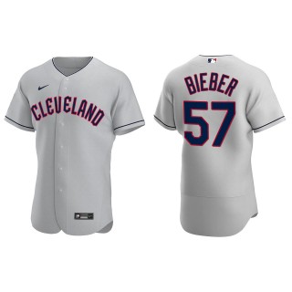Shane Bieber Cleveland Guardians Authentic Gray Jersey