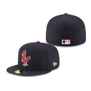 Cardinals Cooperstown Collection Logo 59FIFTY Fitted Hat Navy