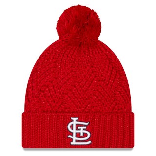 St. Louis Cardinals Women's Brisk Cuffed Knit Hat with Pom Red