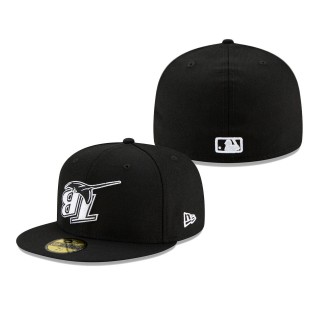 Tampa Bay Rays Upside Down Logo 59FIFTY Fitted Hat Black