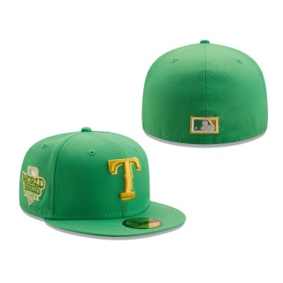 Rangers 2010 All-Star Game Side Patch Yellow Undervisor 59FIFTY Fitted Hat Kelly Green
