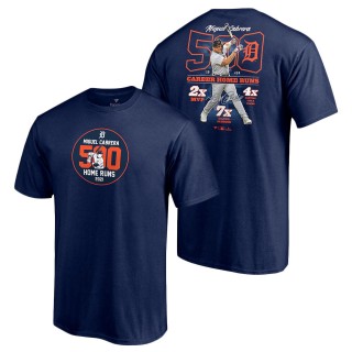 Detroit Tigers Miguel Cabrera Navy 500 Career Home Runs Stats T-Shirt