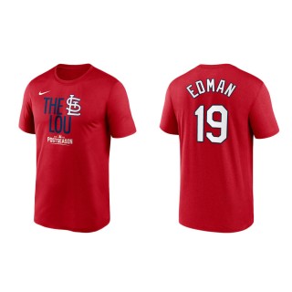 Tommy Edman Cardinals Red 2021 Postseason Dugout T-Shirt