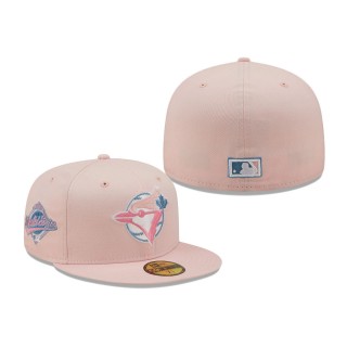 Toronto Blue Jays 1993 World Series Sky Undervisor 59FIFTY Fitted Hat Pink