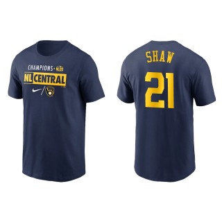 Travis Shaw Brewers Navy 2021 NL Central Division Champions T-Shirt