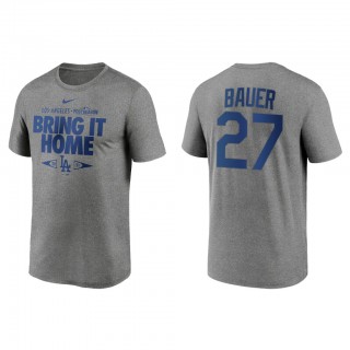 Trevor Bauer Los Angeles Dodgers Gray 2021 Postseason Proving Grounds T-Shirt