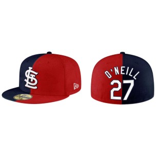 Tyler O'Neill Cardinals Navy Red Split 59FIFTY Hat