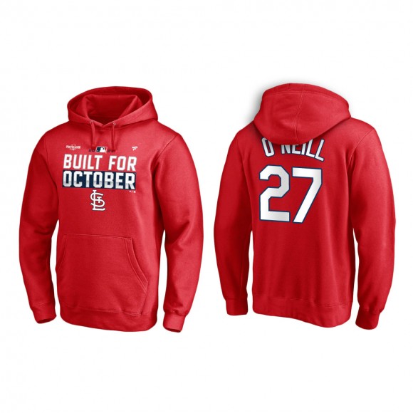 Tyler O'Neill Cardinals Red 2021 Postseason Locker Room Pullover Hoodie