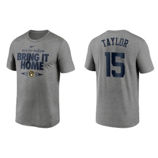 Tyrone Taylor Milwaukee Brewers Gray 2021 Postseason Proving Grounds T-Shirt