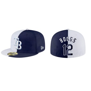Wade Boggs Rays White Navy Split 59FIFTY Hat