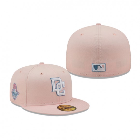 Washington Nationals 2019 World Series Sky Undervisor 59FIFTY Fitted Hat Pink