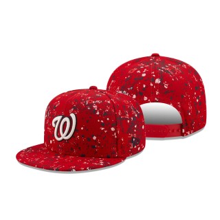 Nationals New Era Splatter 9FIFTY Snapback Hat Red