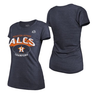Women's Houston Astros Navy 2021 American League Champions Flock Tri-Blend T-Shirt